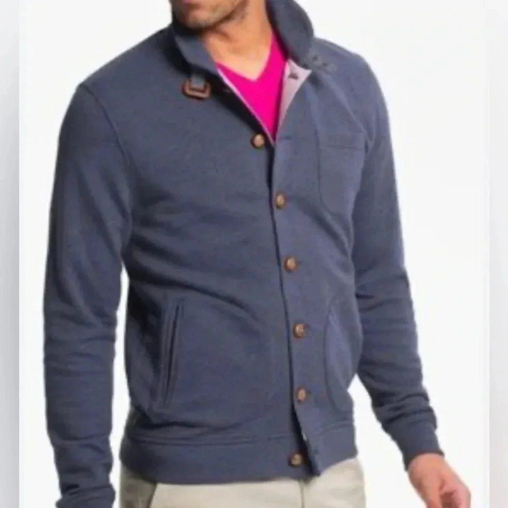 🖤 Ted Baker London Folded Button Front Knit Cardigan Men's Sz 6 US -2XL 44 Wine